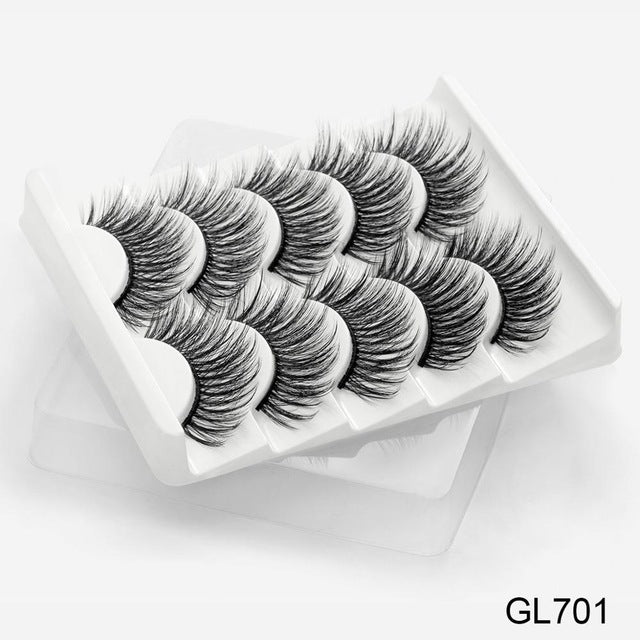 SEXYSHEEP 5Pairs 3D Mink Hair False Eyelashes Natural