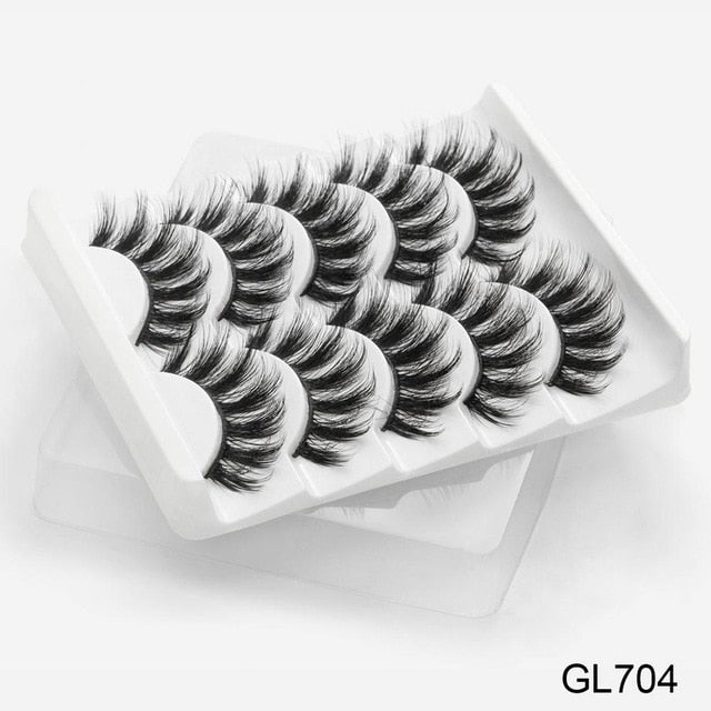 SEXYSHEEP 5Pairs 3D Mink Hair False Eyelashes Natural
