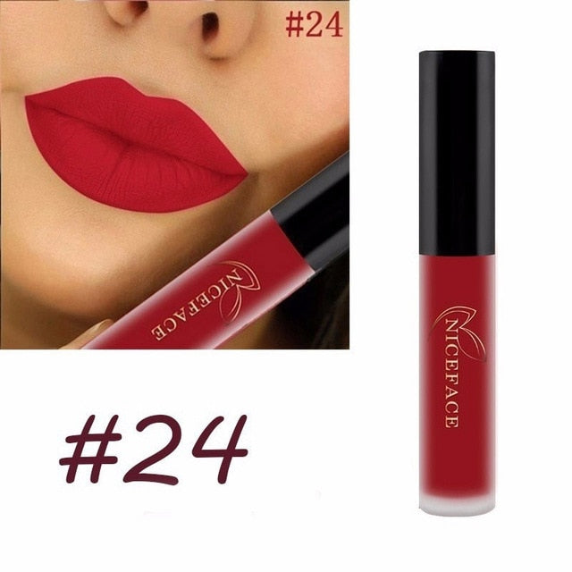 24 Color Liquid Lipstick Matte Long Lasting Makeup Lips Red Matt Nude