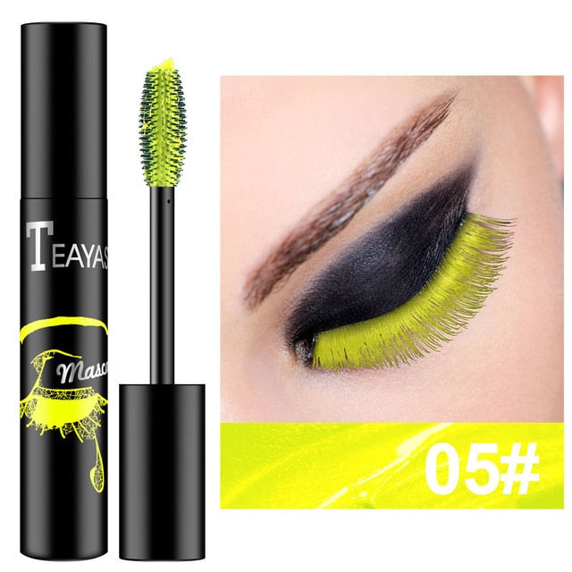 Color Mascara Waterproof Fast Dry Blue Purple Gold Black